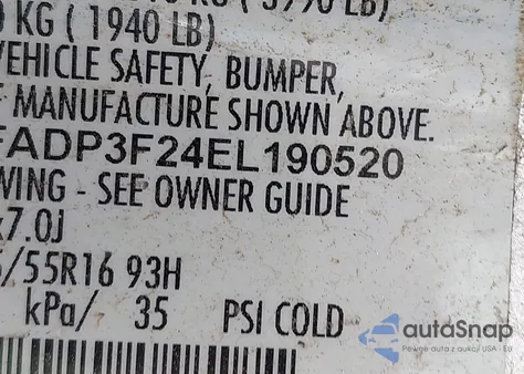 2014 Ford Focus Se z USA, uszkodzony, nr VIN 1FADP3F24EL190520